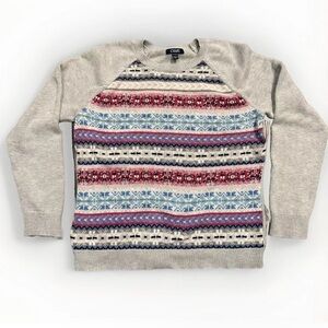 Chaps Ralph Lauren Crew Neck Women's Sweater XL Fair Isle Nordic Cotton Classic